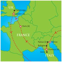map of Europe Tour 2019
